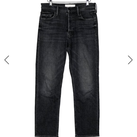 Mother High Rise Straight Leg Black Jeans - Picture 1 of 5